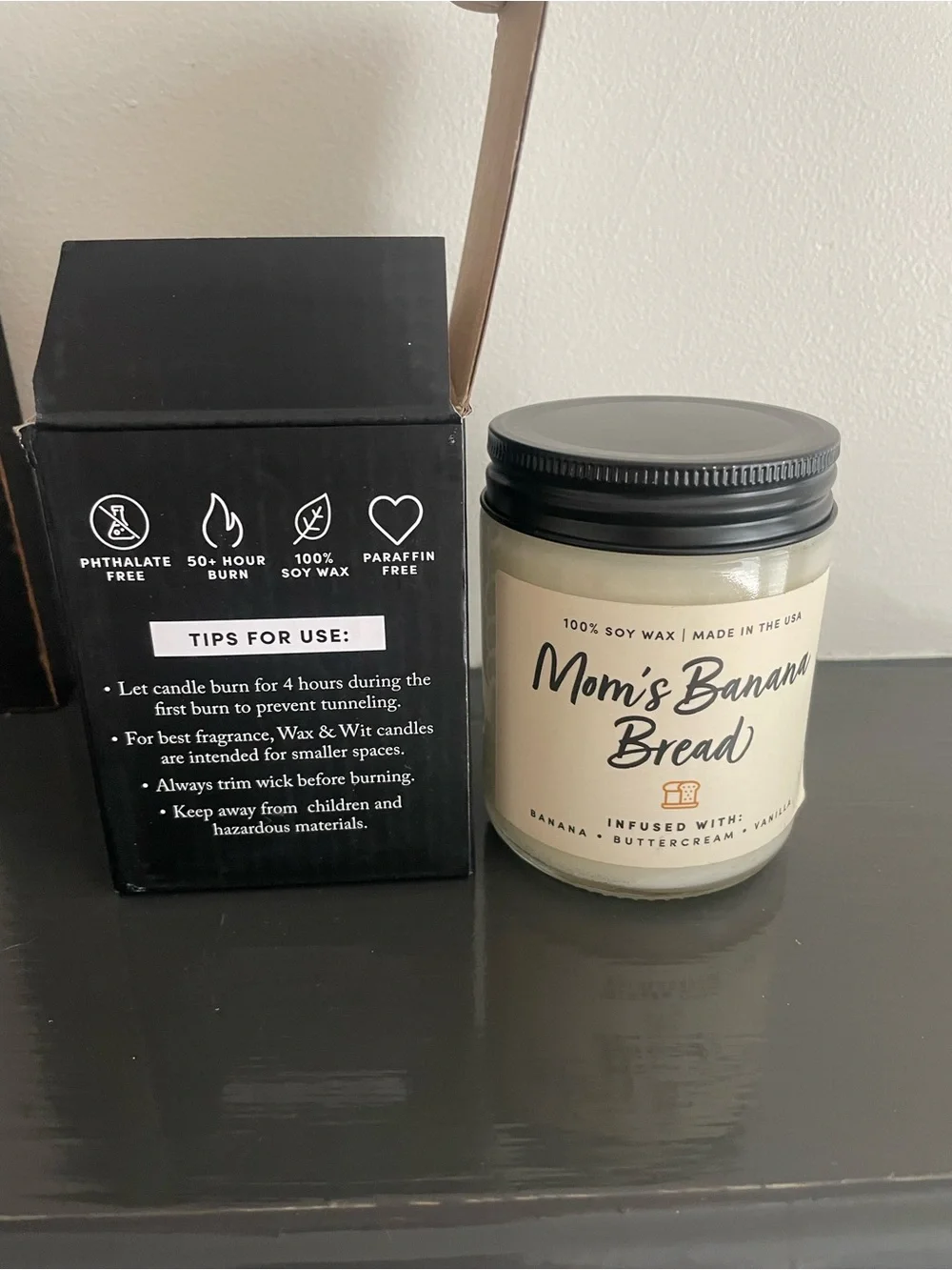 Mom’s Banana Bread Scented Soy Candle - Wax & Wit 9oz